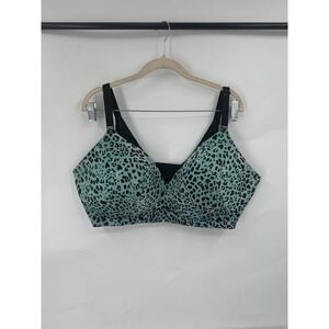 Torrid‎ Curve Animal Print Padded Wired Bra Women 46DDD Blue Lisa Frank Retro
